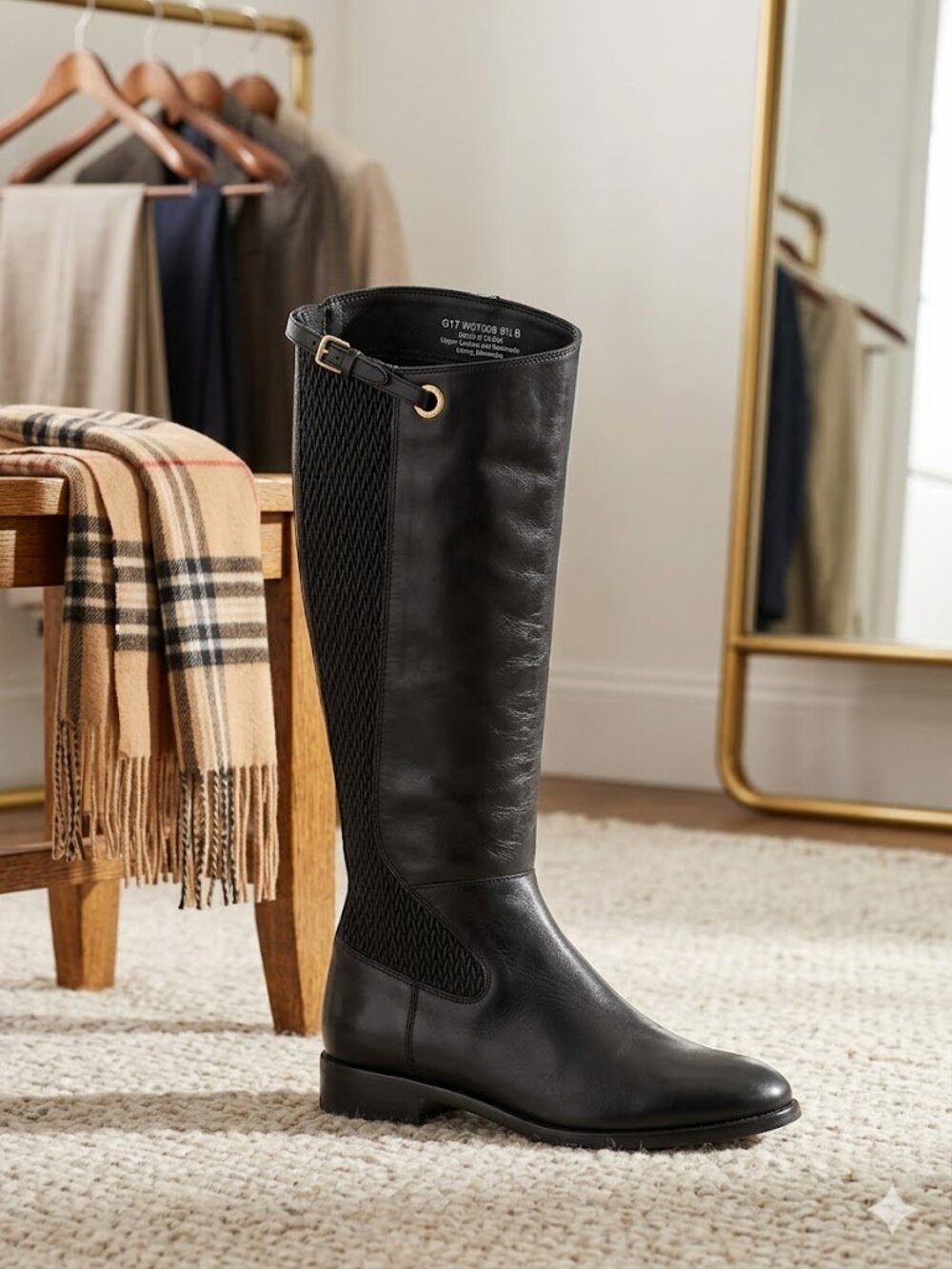 Cole Haan Black Leather Knee High Riding Boots 9.5B